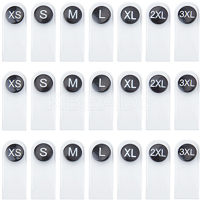 210Pcs 7 Styles Plastic Clothing Size Labels FIND-CY0001-86A-1