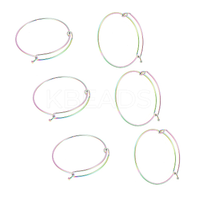 Adjustable PVD Vacuum Plating 304 Stainless Steel Expandable Bangle Making BJEW-UN0001-03M-1