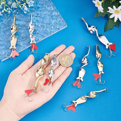 8Pcs 8 Style 201 Stainless Steel Fishing Crankbaits FIND-FH0003-68-1
