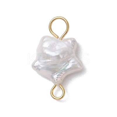Natural Keshi Pearl Connector Charms PALLOY-JF04243-01-1