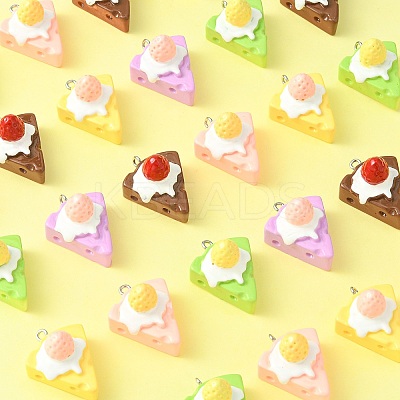 30Pcs 5 Colors Opaque Resin Imitation Food Pendants RESI-CJ0003-45-1