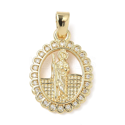 Brass Micro Pave Cubic Zirconia Pendants ZIRC-I356-02G-01-1
