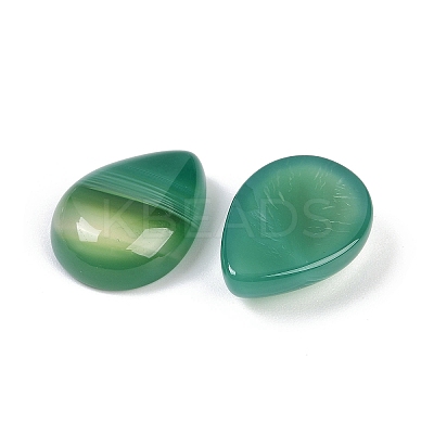 Natural Green Onyx Agate(Dyed & Heated) Cabochons G-H094-01A-04-1