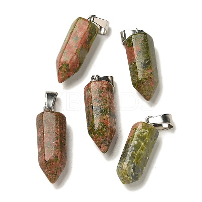 Natural Unakite Pendants G-Z067-07P-20-1