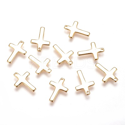 Brass Tiny Cross Charms LS-X-KK-Q735-301G-1