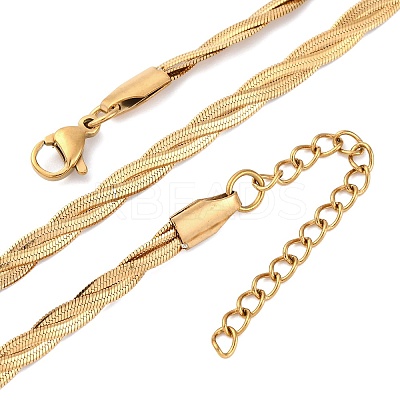 304 Stainless Steel Twisted Snake Chain Necklaces NJEW-Q013-08G-1