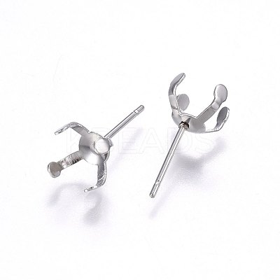 Tarnish Resistant 304 Stainless Steel Stud Earring Findings STAS-I095--08P-B-1