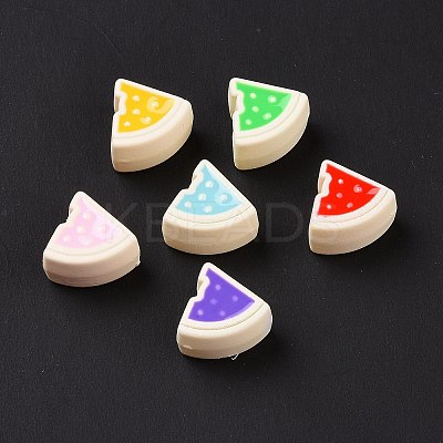 Rubberized Style Acrylic European Beads SACR-E009-13-1