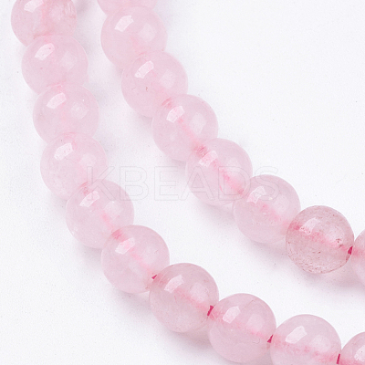 Natural Rose Quartz Bead Strands G-R193-13-6mm-1