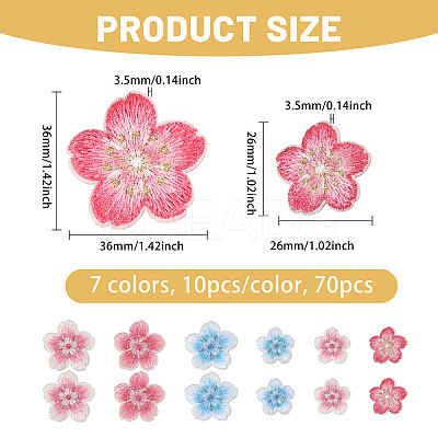 24Pcs 2Bags Flower Embroidery Sew on Cloth Patches PATC-CA0001-38-1