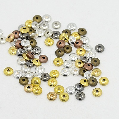 Mixed Color Tibetan Style Flat Round Spacer Beads TIBEB-X0022-RS-1