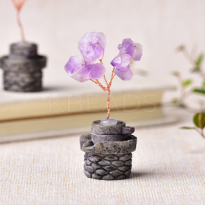 Natural Amethyst Chips Tree Decorations PW-WG51792-01-1