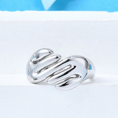 Brass Cuff Rings for Women RJEW-G347-07P-1