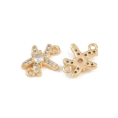 Brass Pave Clear Cubic Zirconia Connector Charms KK-C115-25G-1
