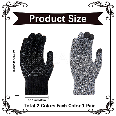 2 Pairs 2 Colors Polyester Gloves AJEW-GF0010-75-1