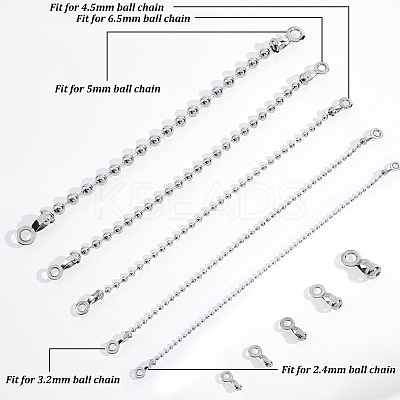 150Pcs 5 Style 304 Stainless Steel Ball Chain Connectors STAS-NB0001-73-1