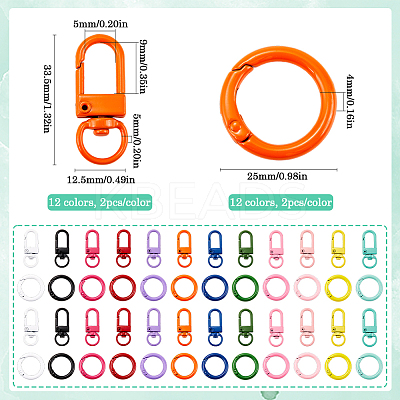 Spray Painted Eco-Friendly Alloy Swivel Snap Hooks Clasps FIND-SP0002-67-1