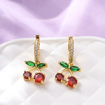 Brass Micro Pave Cubic Zirconia Hoop Earrings EJEW-D322-11G-03-1