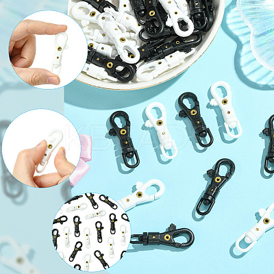 32Pcs 2 Colors POM Plastic Swivel Clasps FIND-SC0017-04-1