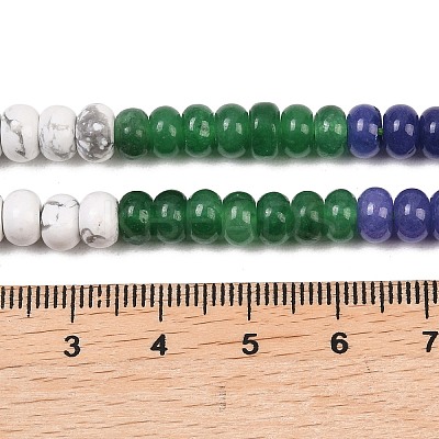 Natural Flower Amazonite & Dyed White Jade & Tiger Eye & Howlite & Quartz Crystal & Synthetic Turquoise Beads Strands G-Z135-C06-1