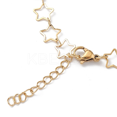 Ion Plating(IP) 304 Stainless Steel Star Link Chain Anklets for Men Women STAS-B039-14G-1