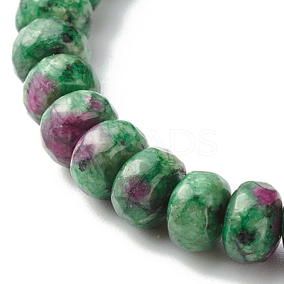 Reiki Natural Ruby & Wenge Wood Beads Stretch Bracelet BJEW-JB06896-03-1