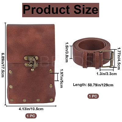 Woman's PU Leather Outdoors Cell phone Waist Bag AJEW-WH0504-39A-1