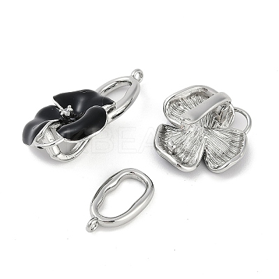 Brass Micro Pave Clear Cubic Zirconia Fold Over Clasps KK-U043-08P-01-1