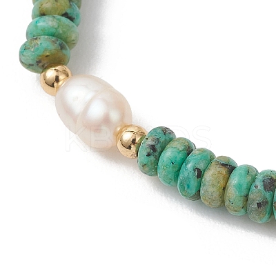 Natural Sesame Jasper & Cultured Freshwater Pearl Beads Beaded Stretch Bracelets for Women BJEW-JB13322-02-1