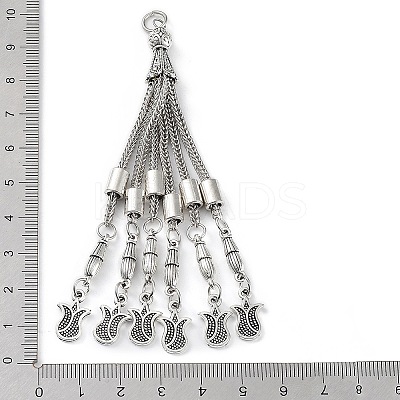 Tibetan Style Alloy Curb Chain Tassel Big Pendants FIND-K013-01AS-02-1