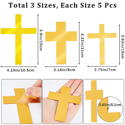 15Pcs 3 Styles Acrylic Mirror Cake Toppers FIND-CN0001-46-1