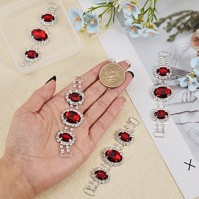 4Pcs Silver Plated Brass Rhinestone Connector Charms RB-CA0001-05A-1