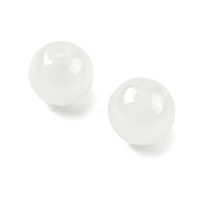 2 Strands Baking Paint Imitation Jade Glass Round Bead Strands DGLA-FS0001-20B-1