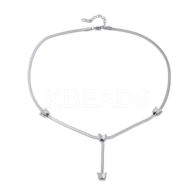 Non-Tarnish 304 Stainless Steel Snake Chain Necklaces NJEW-G081-13P-1