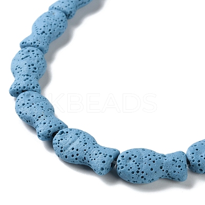 Fish Dyed Natural Lava Rock Beads Strands G-O126-01A-01-1