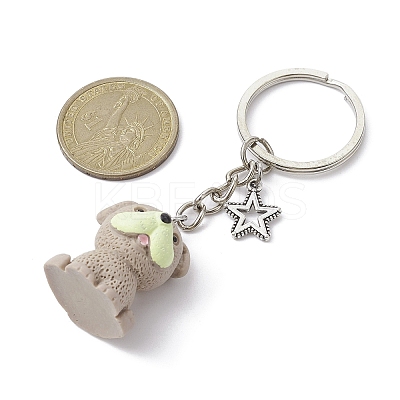 Resin Dog Pendant Keychain KEYC-JKC00564-04-1