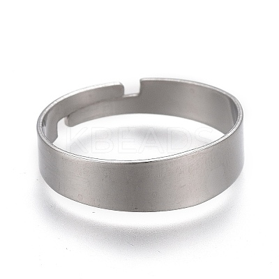 Tarnish Resistant Adjustable 201 Stainless Steel Plain Band Rings STAS-P249-26A-P-1