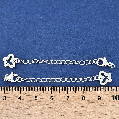 Brass Micro Pave Cubic Zirconia Ends with Chains LS-KK-U043-01S-1