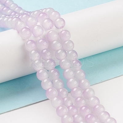 Baking Paint Glass Beads Strands DGLA-R053-01B-1