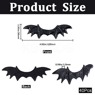 40Pcs Imitation Leather Evil Wings Ornament Accessories DIY-GF0008-82B-1