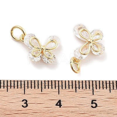 Brass Micro Pave Cubic Zirconia Pendants KK-P271-03G-A-1