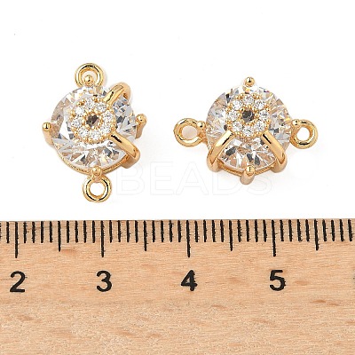 Brass Pave Clear Cubic Zirconia Connector Charms KK-S531-15G-1