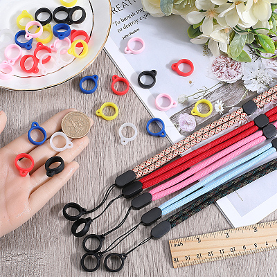5Pcs 5 Colors Nylon Cord Neck Straps DIY-GF0008-30-1