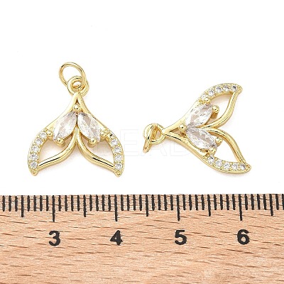 Brass Micro Pave Clear Cubic Zirconia Pendants KK-F930-08A-G-1