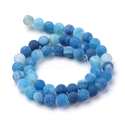 Natural & Dyed Crackle Agate Bead Strands X-G-T056-6mm-07-1