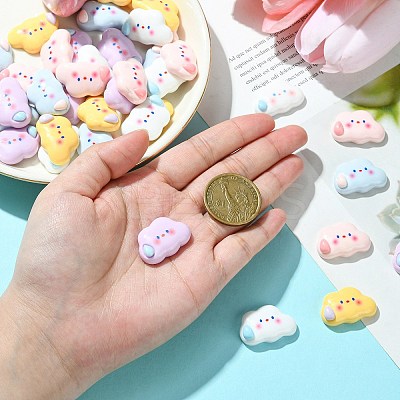 40Pcs 5 Colors Opaque Resin Cabochons CRES-CJ0001-62-1