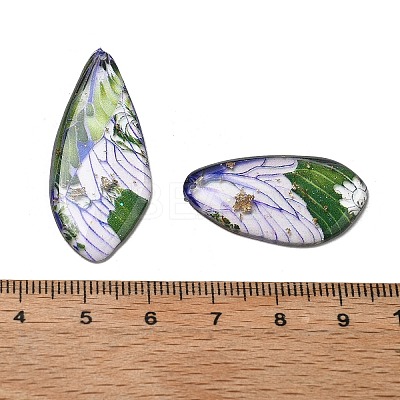 4Pcs Transparent Epoxy Resin Butterfly Wings Pendants RESI-C057-02A-1