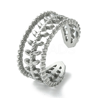 Non-Tarnish 304 Stainless Steel Open Cuff Ring LS-RJEW-L110-045P-1