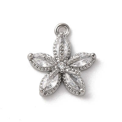 Brass Micro Pave Cubic Zirconia Charms KK-D371-04F-P-1