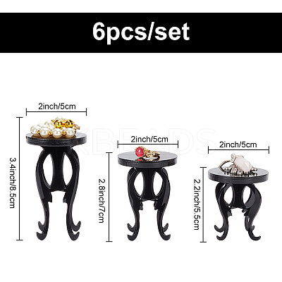 3 Sets 3 Sizes Vase Holder Shaped Acrylic Jewelry Display Stand Sets for Earrings ODIS-WH0043-33-1